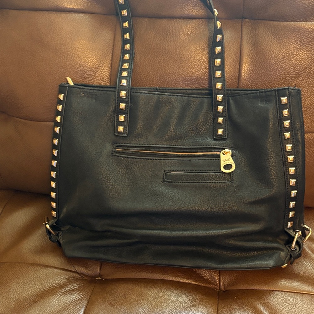 Elegant Black Tote with Gold Accents - Picture 5 of 5